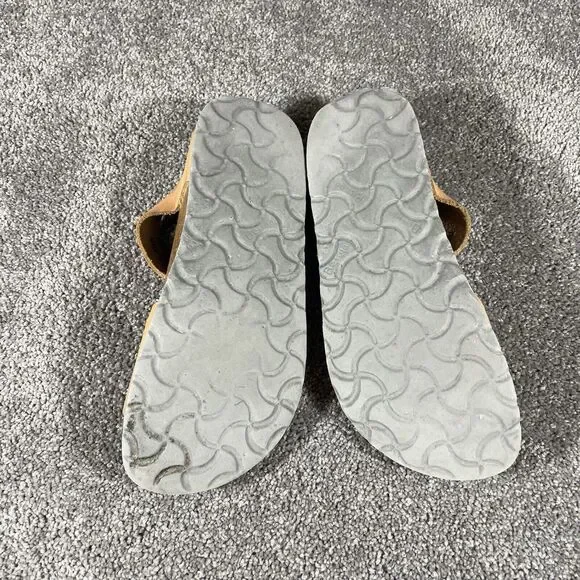 Betula Birkenstock Women's Sandals Fussbett Jasmine Coral Leather Sz 5 US Narrow - Picture 9 of 11